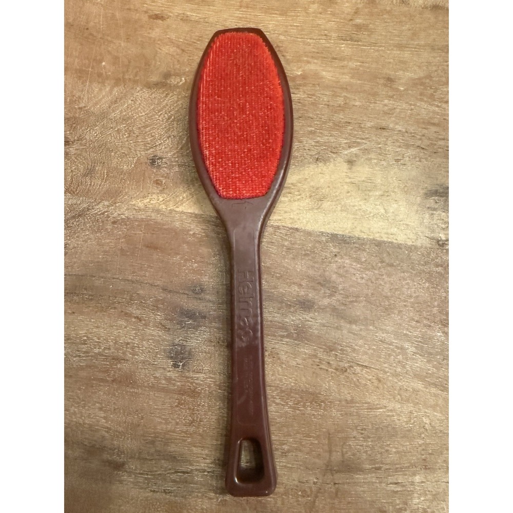 Vintage Helmac Lint Brush Double Sided Red Velvet Office Home Closet Made In USA - Picture 3 of 6